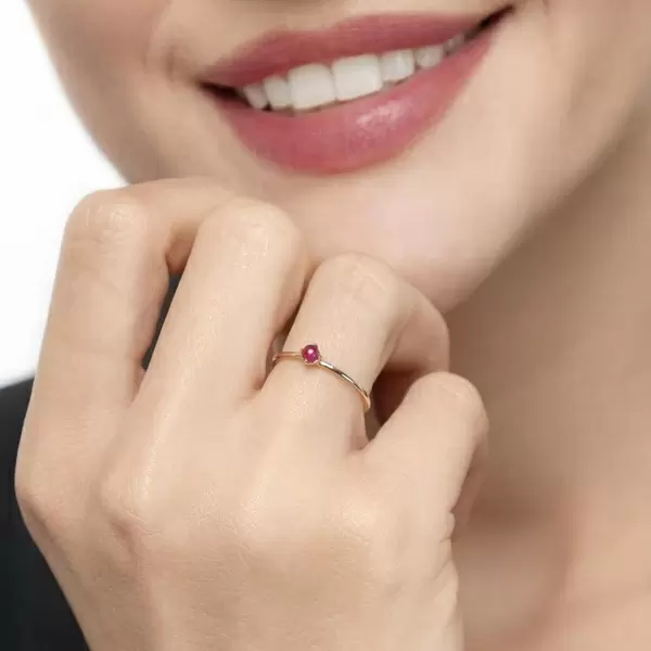 Leaf Jewelry Ring Cabochon, 14 K Gelbgold, Rubin Zeitlich begrenztes Angebot