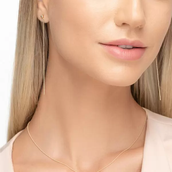 Leaf Jewelry Ohrringe Ball Chain, 14 K Gelbgold Exklusive Angebote