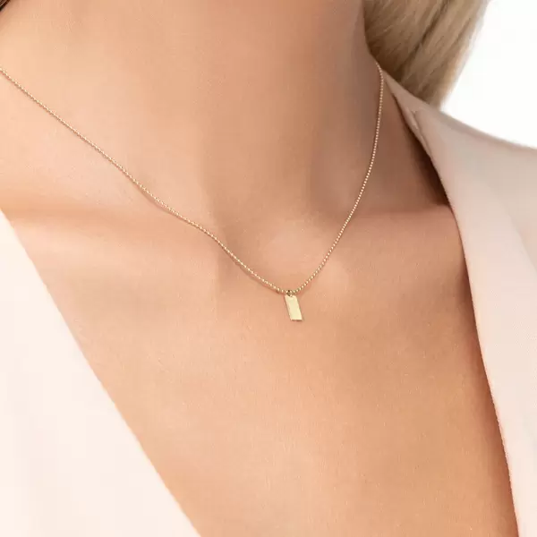 Leaf Jewelry Halskette Tiny Dog Tag, 14 K Gelbgold Bestseller