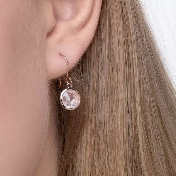 Leaf Jewelry Ohrringe Rosenquarz, 14 K Rosegold Saisonale Angebote