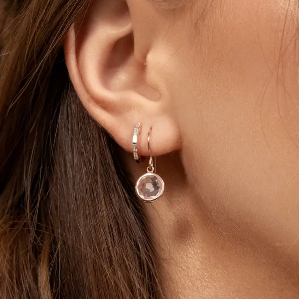 Leaf Jewelry Ohrringe Rosenquarz, 14 K Rosegold Saisonale Angebote