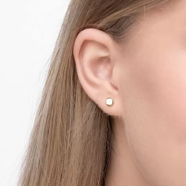 Leaf Jewelry Ohrstecker Disc, 14 K Gelbgold Riesige Ersparnisse