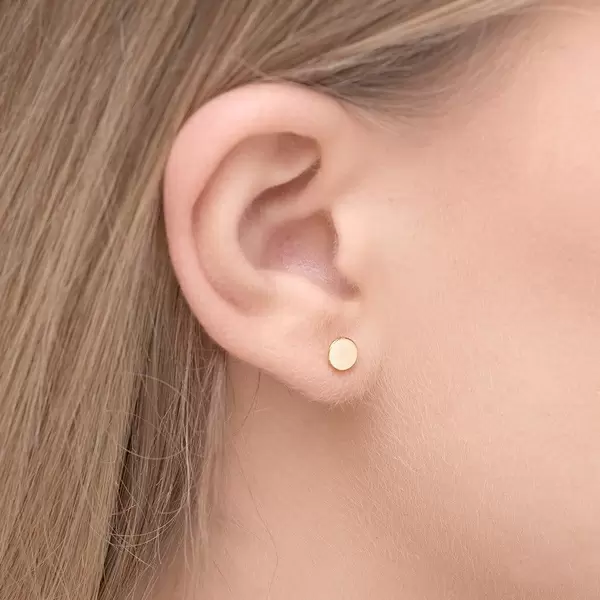 Leaf Jewelry Ohrstecker Disc, 14 K Gelbgold Riesige Ersparnisse