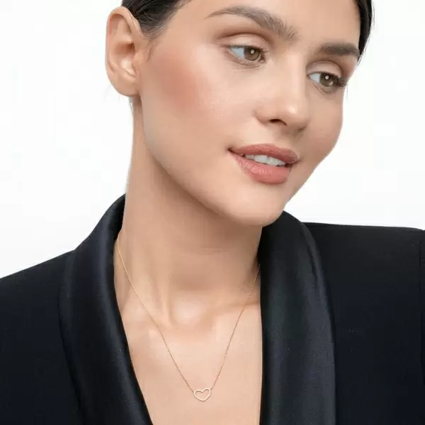 Leaf Jewelry Halskette Heart mit Diamanten, 18 K Gelbgold Tiefpreis
