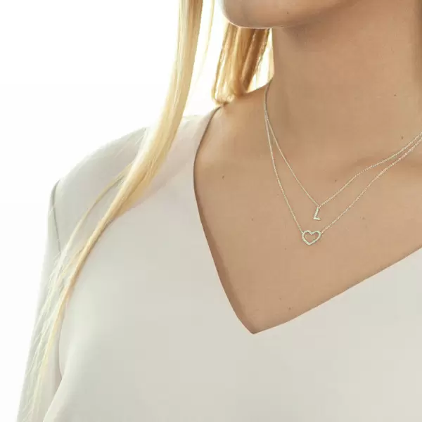 Leaf Jewelry Halskette Heart mit Diamanten, 18 K Gelbgold Tiefpreis
