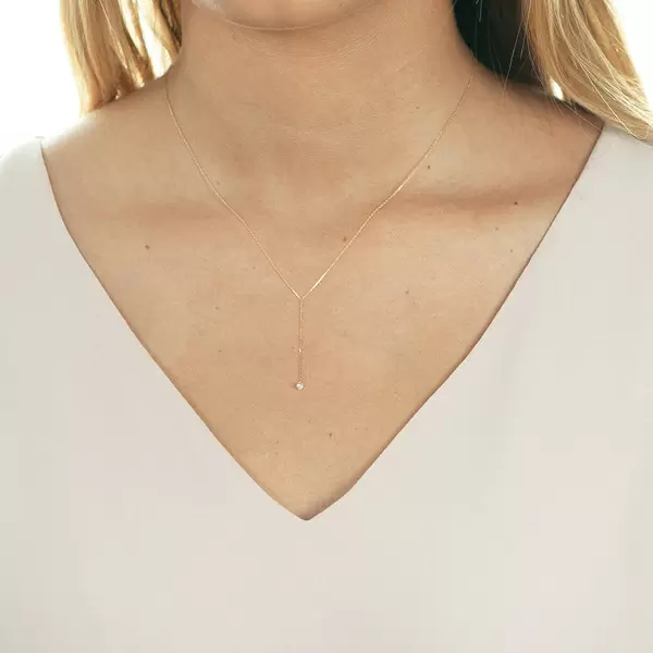 Leaf Jewelry Halskette Y-Pure Diamant, 18 K Rosegold Wochenangebot