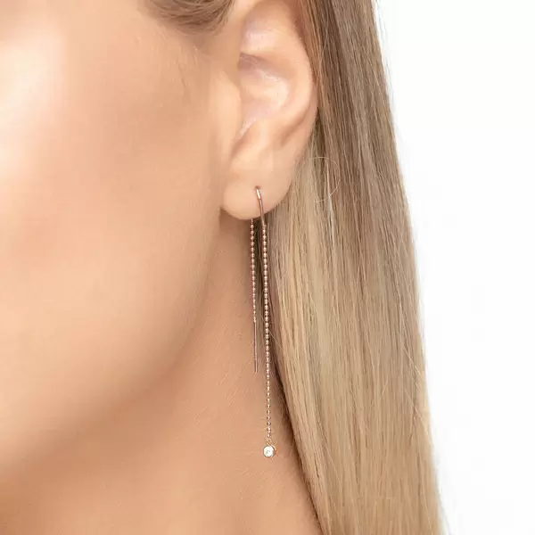 Leaf Jewelry Ohrringe "my first diamond", ball chain, 14 K Rosegold Neueste Stile