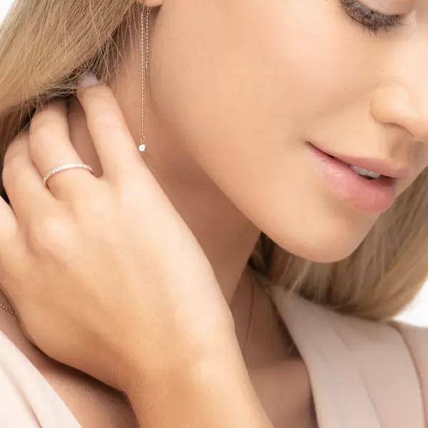 Leaf Jewelry Ohrringe "my first diamond", ball chain, 14 K Rosegold Neueste Stile