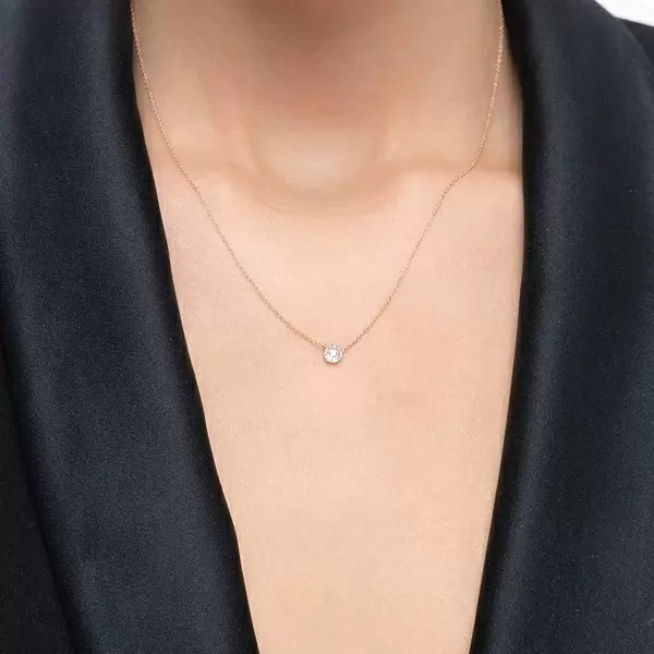 Leaf Jewelry Halskette Pavé II mit Diamanten, 18 K Gelbgold Bis zu 50% Rabatt