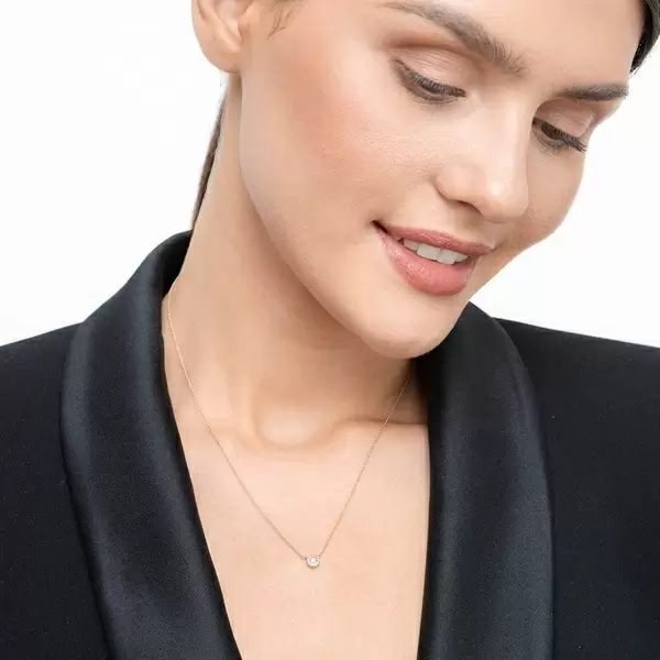 Leaf Jewelry Halskette Pavé II mit Diamanten, 18 K Gelbgold Bis zu 50% Rabatt