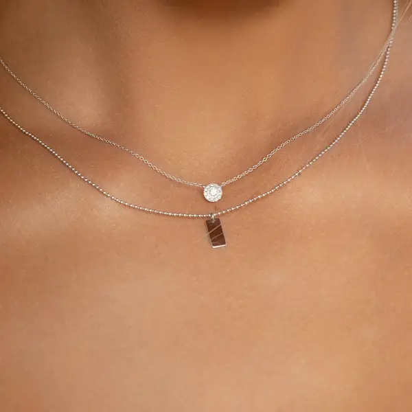Leaf Jewelry Halskette Pavé II mit Diamanten, 18 K Gelbgold Bis zu 50% Rabatt