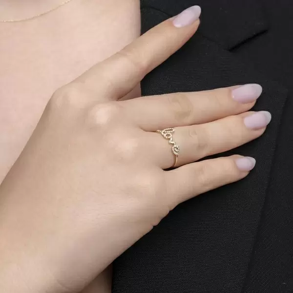 Leaf Jewelry Ring Love 18K Gelbgold mit Diamanten Bis zu 65% Rabatt