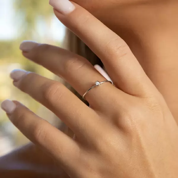 Leaf Jewelry Ring "my first diamond", 14 K Gelbgold Bis zu 55% Rabatt