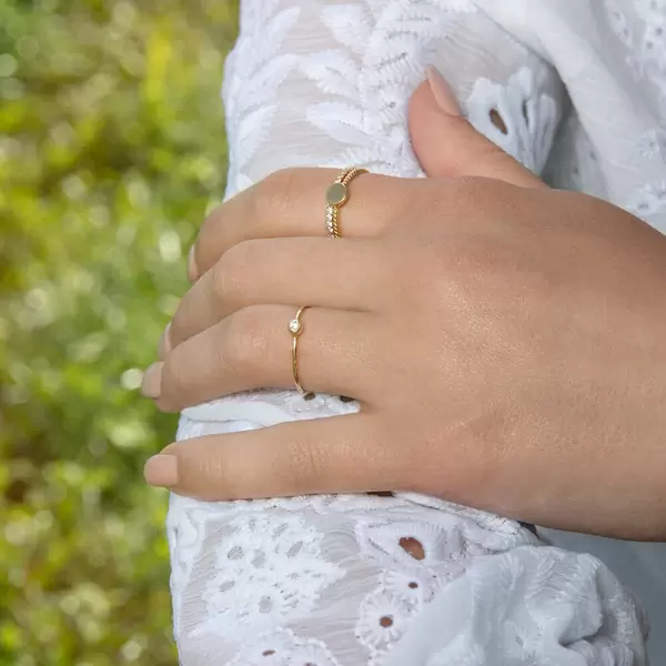 Leaf Jewelry Ring "my first diamond", 14 K Gelbgold Bis zu 55% Rabatt
