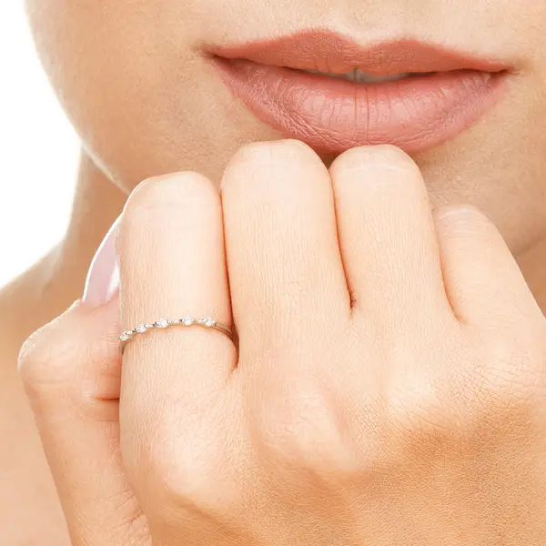 Leaf Jewelry Ring mit 5 Diamanten, 14K Weißgold Discount Store für neue Produkte