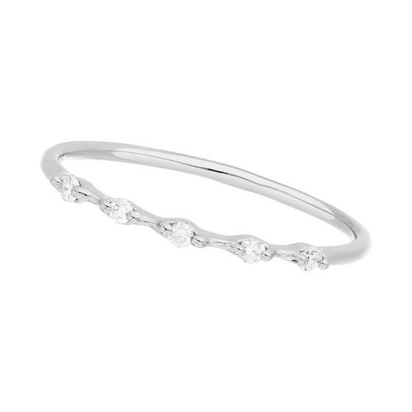 Leaf Jewelry Ring mit 5 Diamanten, 14K Weißgold Discount Store für neue Produkte
