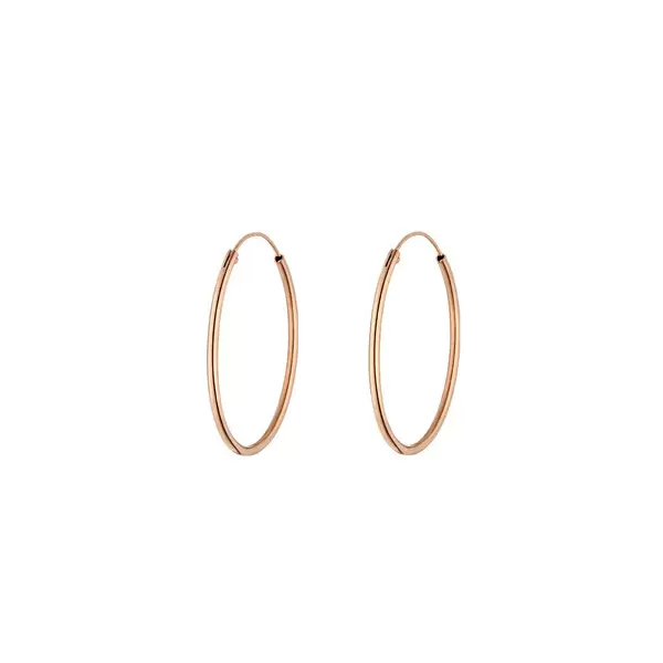 Leaf Jewelry Creole Rund M, 30mm, 14 K Rosegold Super Rabatt