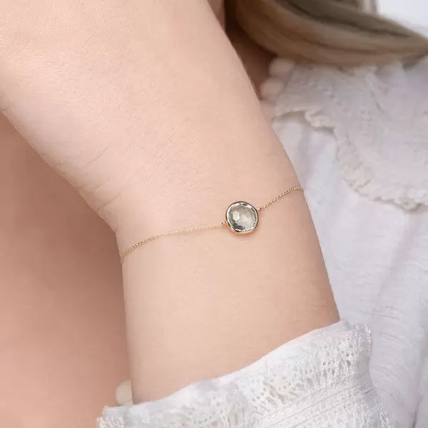 Leaf Jewelry Armkette Green Amethyst, 14 K Gelbgold Fabrikladen