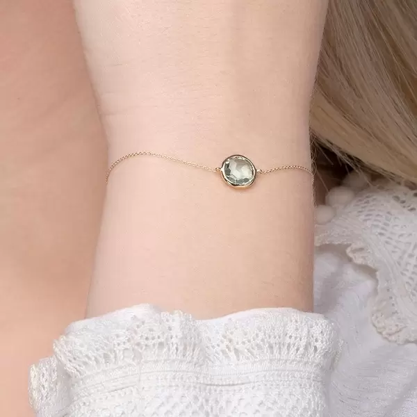 Leaf Jewelry Armkette Green Amethyst, 14 K Gelbgold Fabrikladen