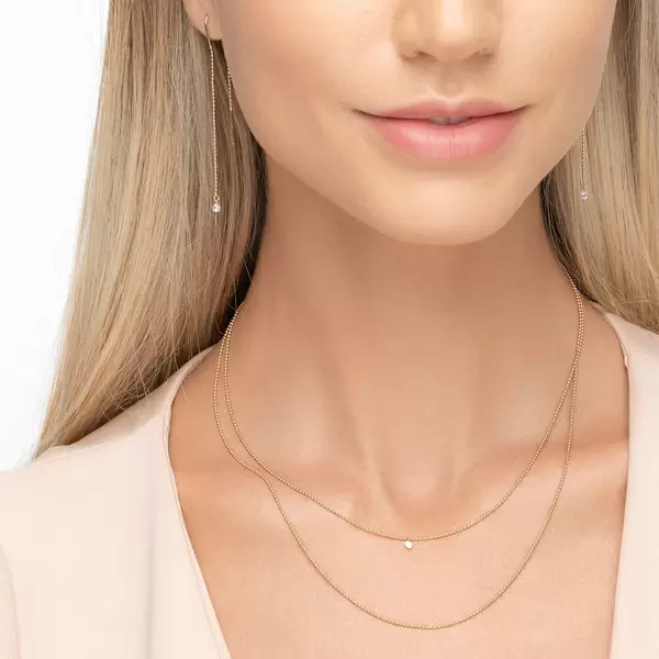 Leaf Jewelry Halskette Pure Double, Diamant, 14 K Gelbgold Begrenzt auf 3 Tage