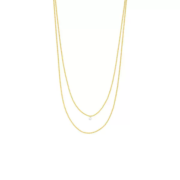 Leaf Jewelry Halskette Pure Double, Diamant, 14 K Gelbgold Begrenzt auf 3 Tage