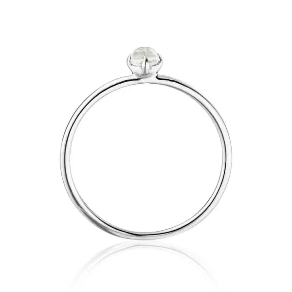 Leaf Jewelry Ring Cabochon, 14 K Weißgold, Mondstein 2025
