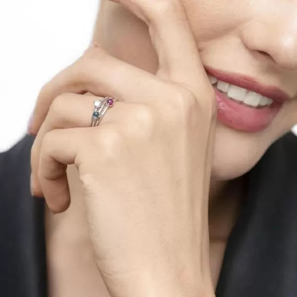 Leaf Jewelry Ring Cabochon, 14 K Weißgold, Mondstein 2025