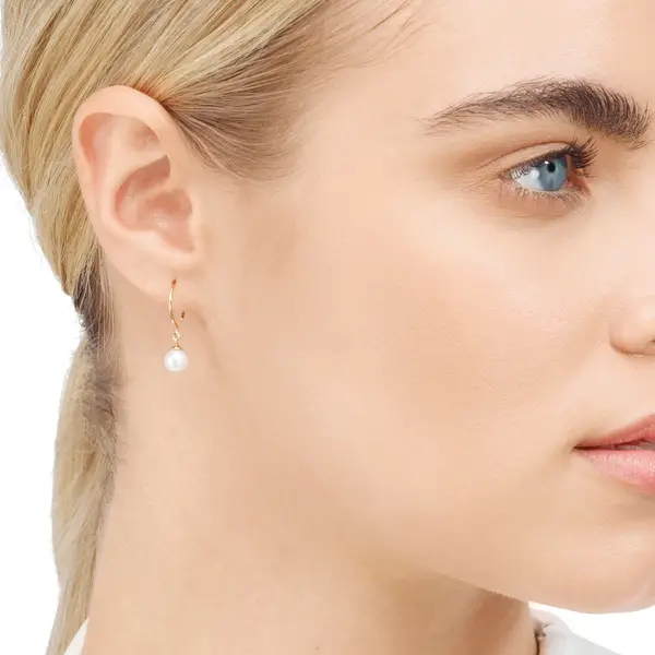 Leaf Jewelry Ohrhänger Single Pearls, 14K Gelbgold Verkauf