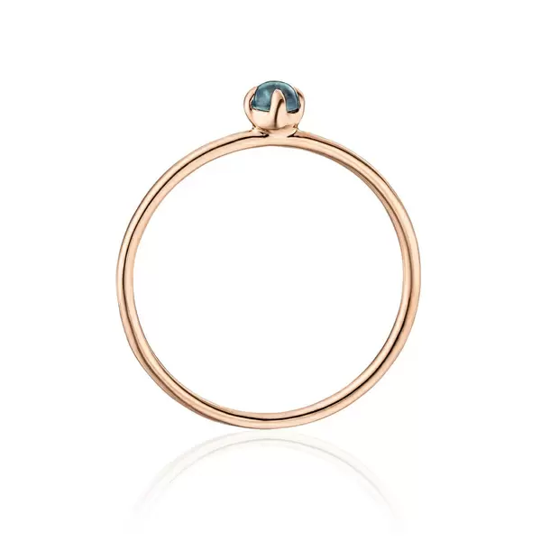 Leaf Jewelry Ring Cabochon, 14 K Roségold, Blauer Topas Günstiger Verkauf