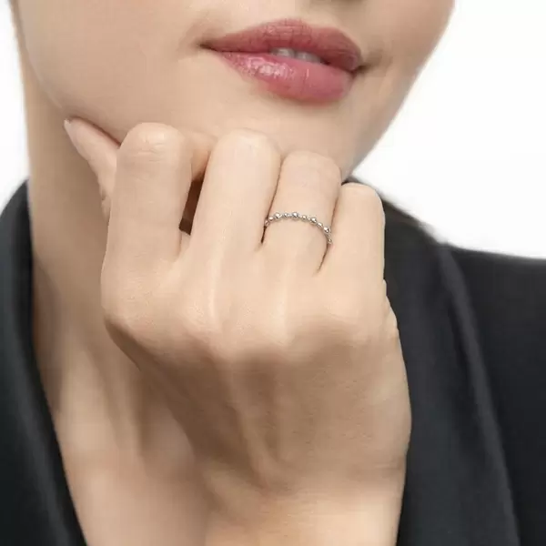 Leaf Jewelry Ring Kugel, 18 K Weißgold Meist gekauft