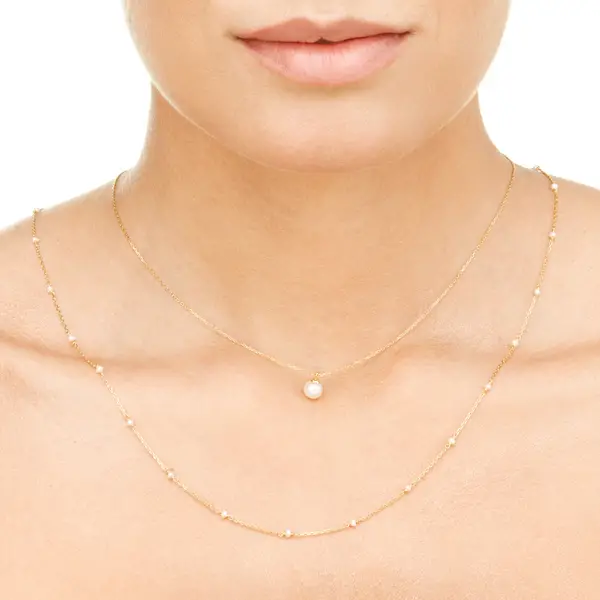 Leaf Jewelry Halskette Pearls, 14K Gelbgold Limitierter Zeitrabatt