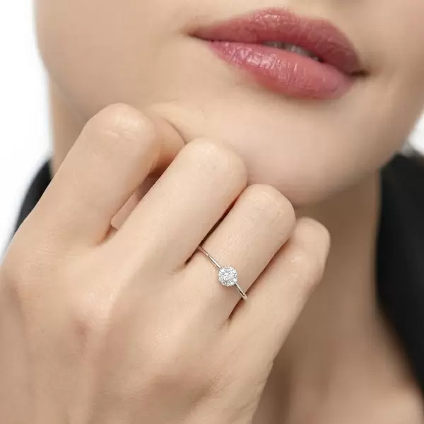 Leaf Jewelry Ring Pavé II, 18 K Weissgold Fabrik Onlineshop