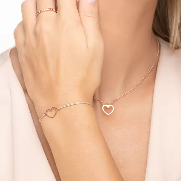 Leaf Jewelry Halskette GENTLE HEART, 14 K Rosegold Rabatt