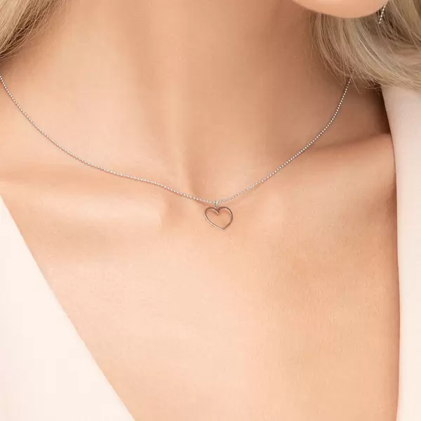 Leaf Jewelry Halskette GENTLE HEART, 14 K Weißgold Versandkostenfrei