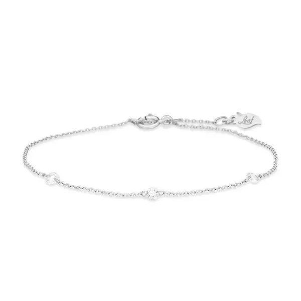 Leaf Jewelry Armkette Pure Triple Diamant, 18 K Weißgold Weihnachtsangebot