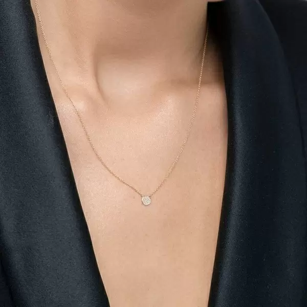 Leaf Jewelry Halskette Pavé mit Diamanten, 18 K Gelbgold Osterangebot