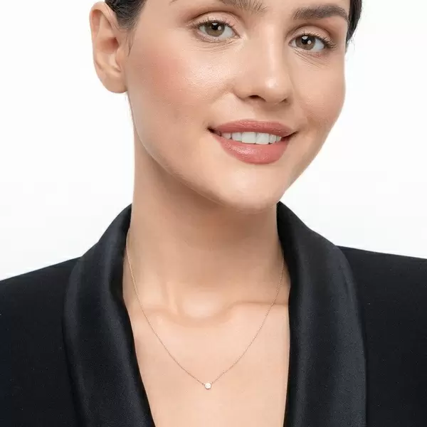 Leaf Jewelry Halskette "my first diamond", 14 K Rosegold Valentinstagsangebot