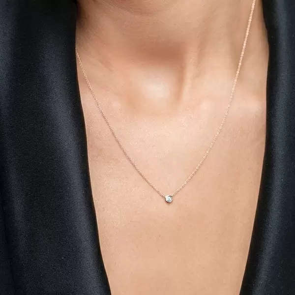 Leaf Jewelry Halskette "my first diamond", 14 K Rosegold Valentinstagsangebot