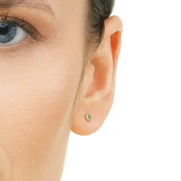 Leaf Jewelry Ohrstecker Smaragd, 14K Rosegold Jubiläumsangebot