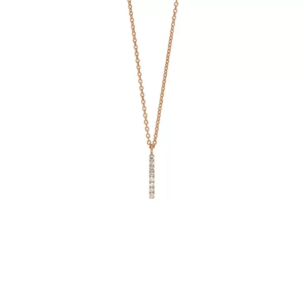 Leaf Jewelry Halskette Small Bar, Diamant, 14 K Rosegold Top Angebot