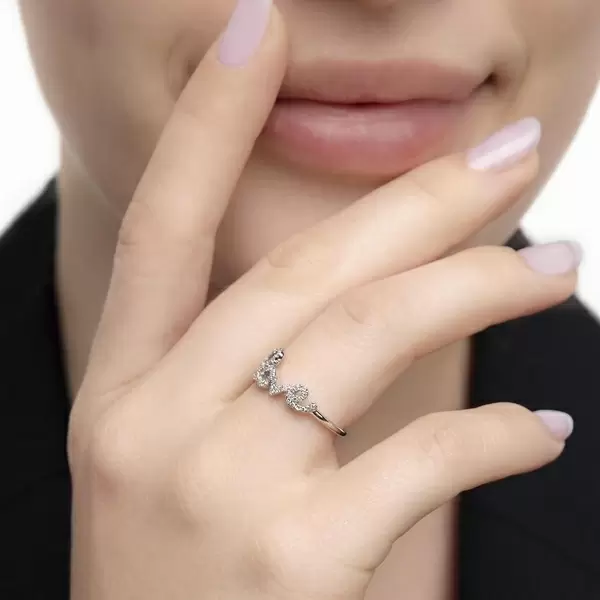 Leaf Jewelry Ring Love 18K Weissgold mit Diamanten Online Outlet
