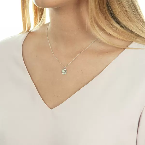 Leaf Jewelry Halskette Clover, 14 K Weißgold Exklusive Angebote