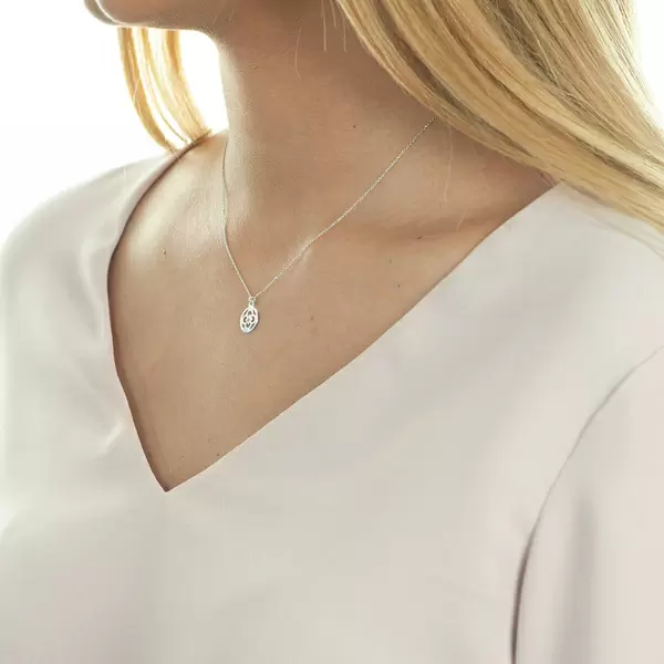 Leaf Jewelry Halskette Clover, 14 K Weißgold Exklusive Angebote