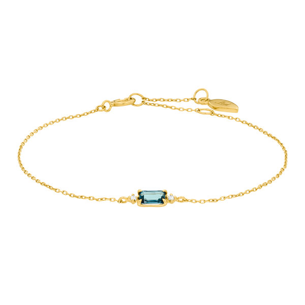 Leaf Jewelry Armkette London Blue Topas, 14K Gelbgold Blitzangebot