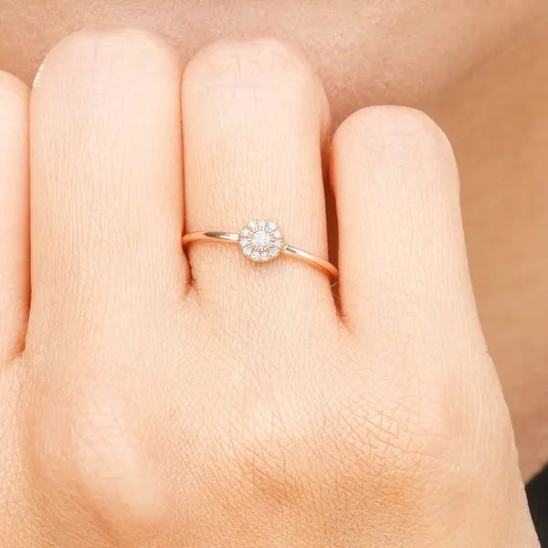 Leaf Jewelry Ring Pavé II, 18 K Roségold Große Rabatte