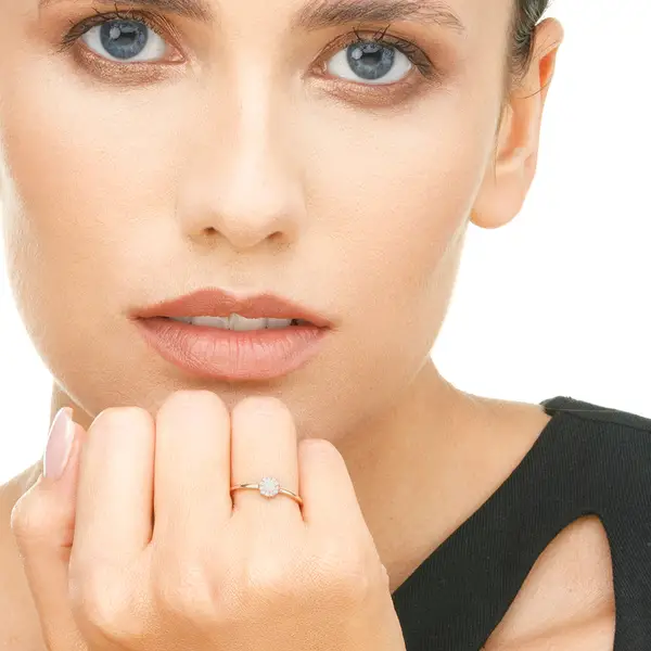Leaf Jewelry Ring Pavé II, 18 K Roségold Große Rabatte