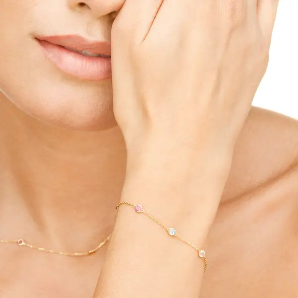 Leaf Jewelry Armkette Fine Gems, 14K Gelbgold Neuheiten