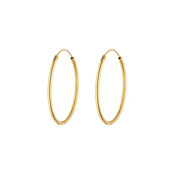 Leaf Jewelry Creole Rund L, 40mm, 14 K Gelbgold Räumungsverkauf