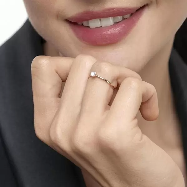 Leaf Jewelry Ring Cabochon, 14 K Rosegold, Mondstein Kauf eins, bekomm eins gratis