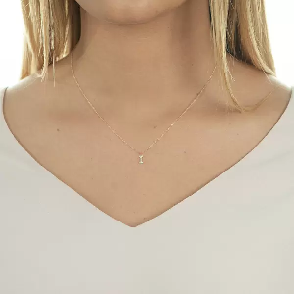 Leaf Jewelry Halskette Letter "I", 14 K Rosegold mit Diamanten JETZT KAUFEN